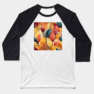 Autumn Leaves Pattern 12 Baseball T-Shirt